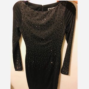 Long sleeve rhinestone dress